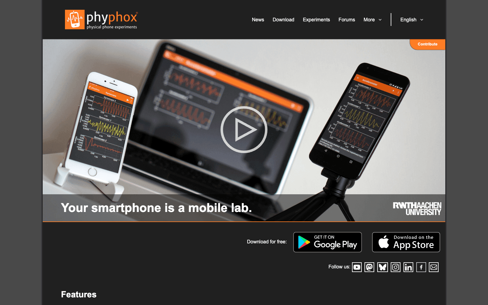 phyphox 실행 화면